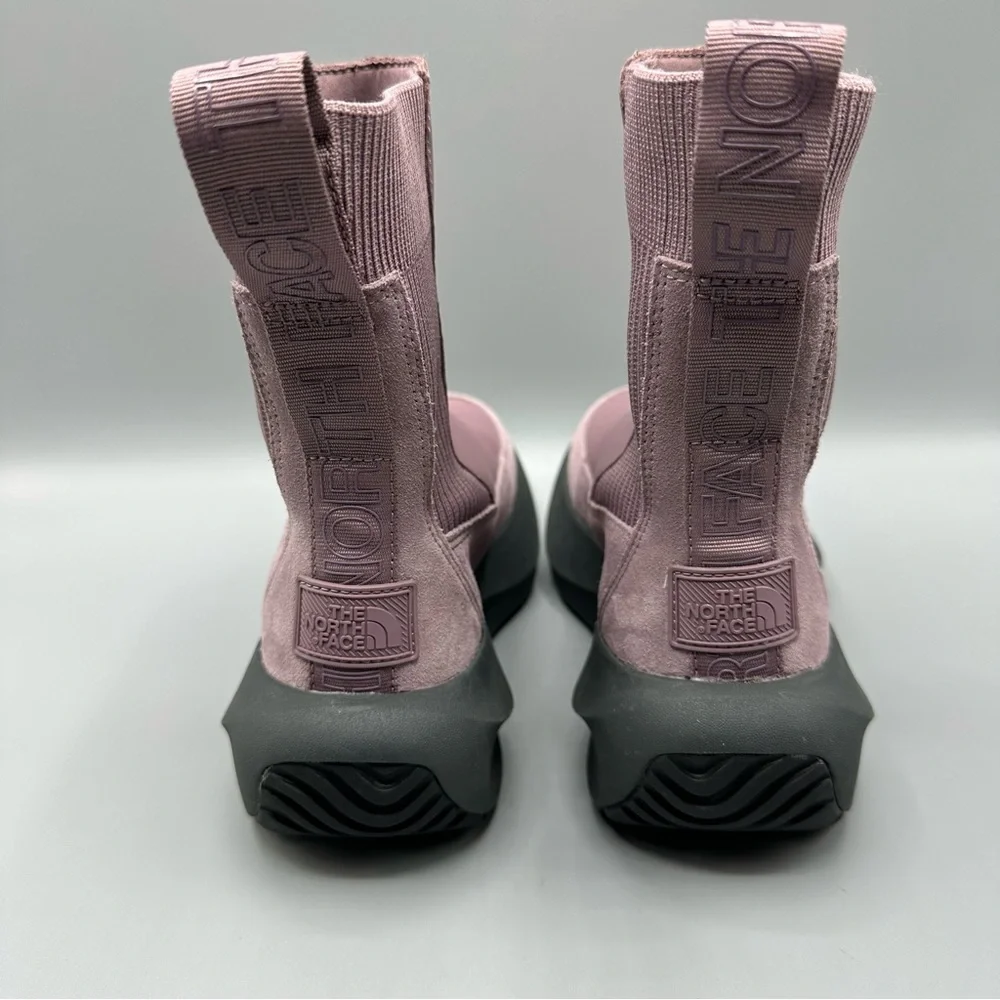 The North Face Knit Platform Leather Boots Pink Purple Women’s Size 6